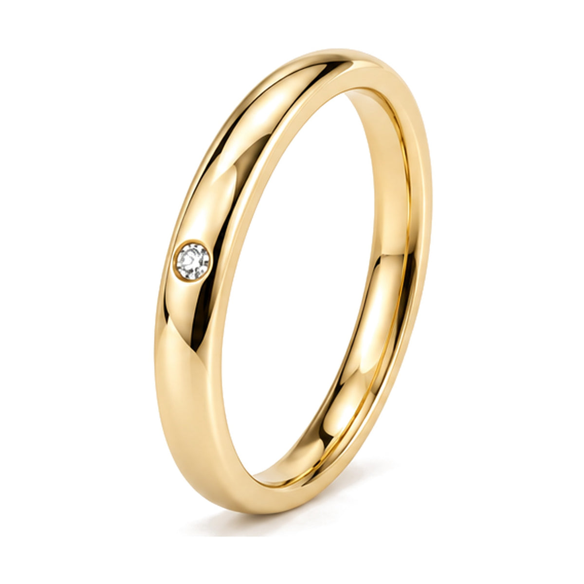 Fede Comfort in oro giallo 9 kt con diamante lab grown 0,02 ct - Gioielleria Baiardi