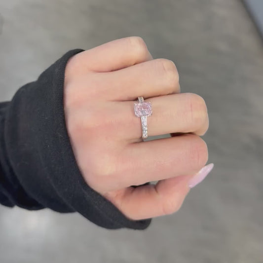 Anello taglio Smeraldo Pink