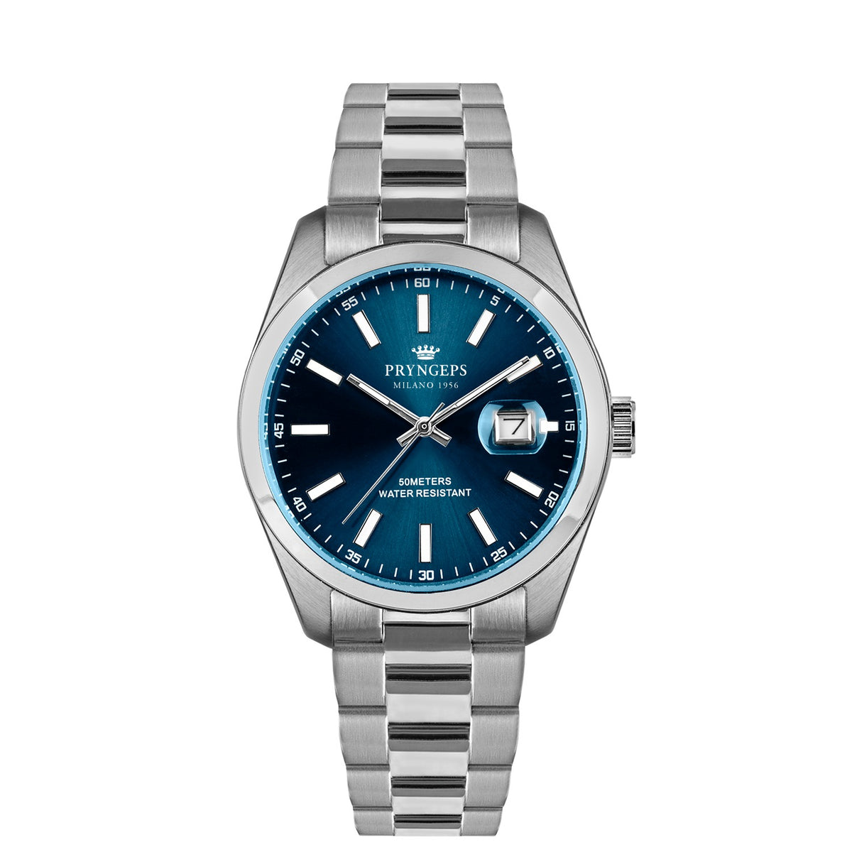 Orologio Pryngeps Classic uomo acciaio blu A1034