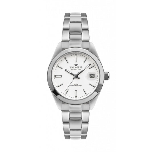 Orologio Pryngeps Torino donna acciaio bianco A1072